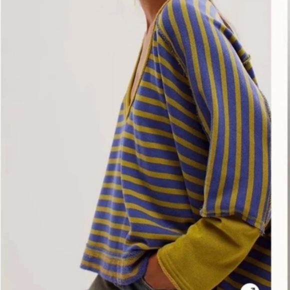 🔥🔥🔥We the Free Main Squeeze purple & green stripe sweater sweatshirt M Boho - Picture 12 of 12